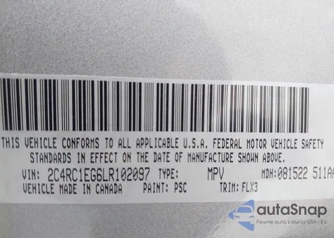 2020 Chrysler Pacifica Touring L Plus from USA, damaged, VIN 2C4RC1EG6LR102097